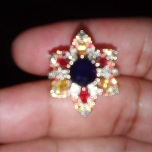 CEYLON BLUE SAPPHIRE FLOWER RING WITH MULTI COLOR SAPPHIRE S